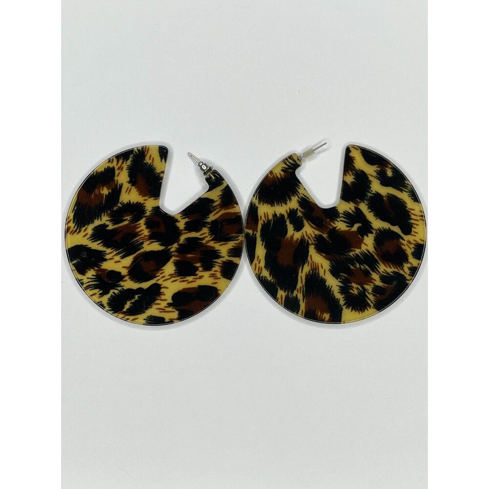 Leopard Print Hoop Earrings - Bold Animal Print Statement Jewelry